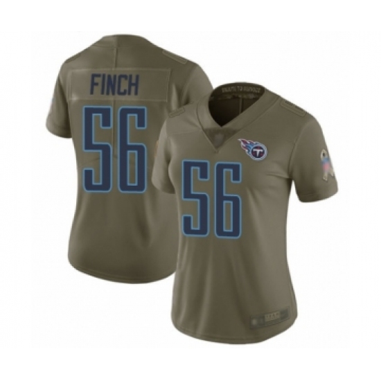 Women's Tennessee Titans #56 Sharif Finch Limited Olive 2017 Salute to Service Football Jersey - Ujersey