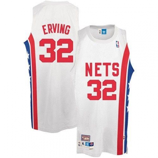 Men's Adidas Brooklyn Nets #32 Julius Erving Swingman White ABA Retro Throwback NBA Jersey - Ujersey
