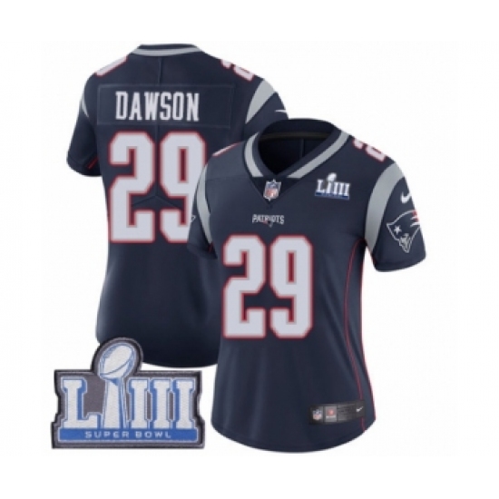 Women's Nike New England Patriots #29 Duke Dawson Navy Blue Team Color Vapor Untouchable Limited Player Super Bowl LIII Bound NFL Jersey - Ujersey