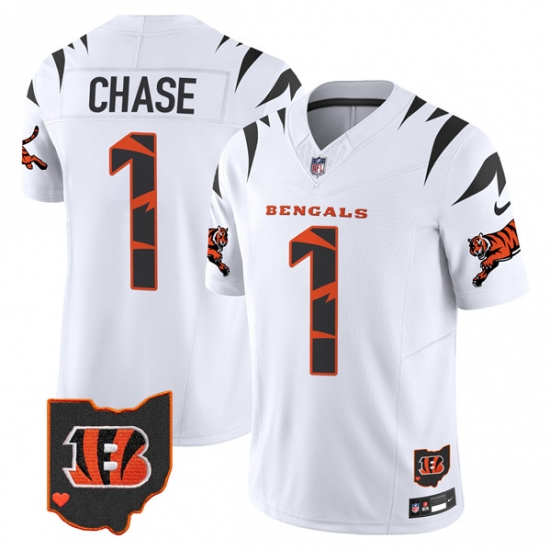 Men's Cincinnati Bengals #1 Ja'Marr Chase White Limited F.U.S.E. Special Vapor Untouchable Limited Stitched Football Jersey - Ujersey