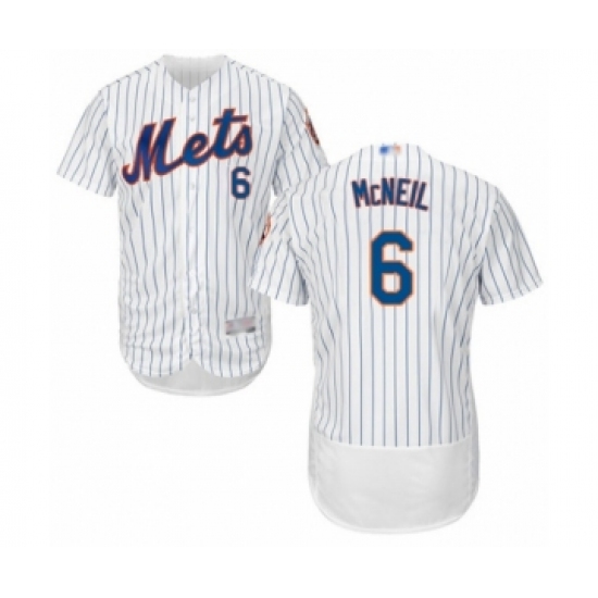 Men's New York Mets #6 Jeff McNeil White Home Flex Base Authentic Collection Baseball Jersey - Ujersey