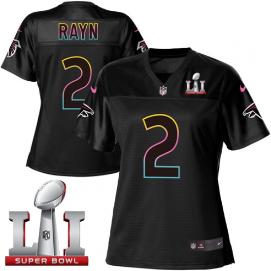 Women's Nike Atlanta Falcons #2 Matt Ryan Game Black Fashion Super Bowl LI 51 NFL Jersey - Ujersey