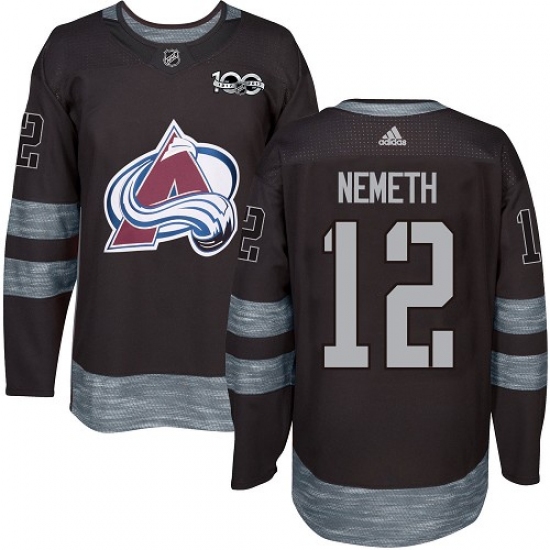 Men's Adidas Colorado Avalanche #12 Patrik Nemeth Premier Black 1917-2017 100th Anniversary NHL Jersey - Ujersey