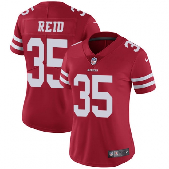 Women's Nike San Francisco 49ers #35 Eric Reid Red Team Color Vapor Untouchable Limited Player NFL Jersey - Ujersey