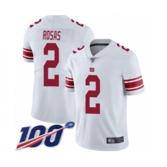 Men's New York Giants #2 Aldrick Rosas White Vapor Untouchable Limited Player 100th Season Football Jersey - Ujersey