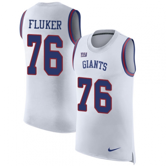 Men's Nike New York Giants #76 D.J. Fluker Limited White Rush Player Name & Number Tank Top NFL Jersey - Ujersey