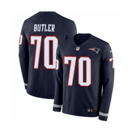 Youth Nike New England Patriots #70 Adam Butler Limited Navy Blue Therma Long Sleeve NFL Jersey - Ujersey