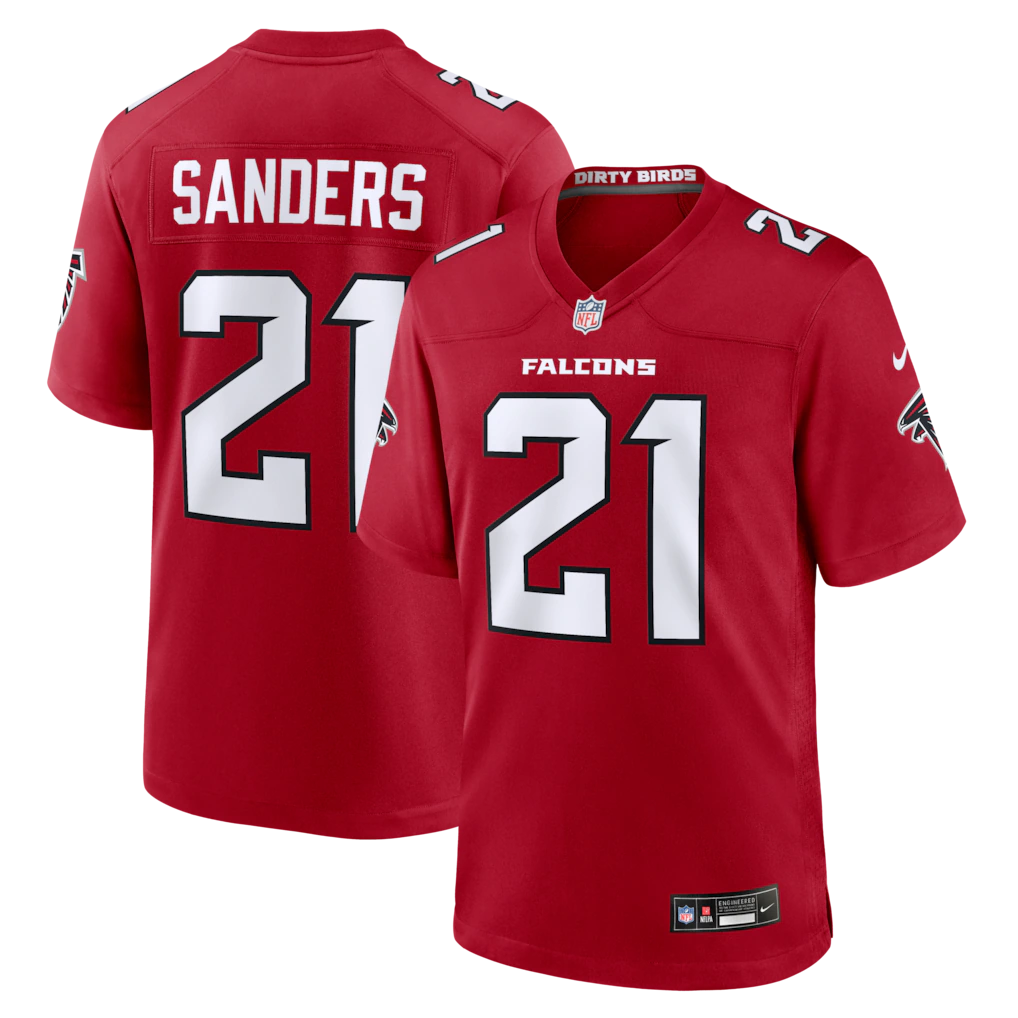 Men's Atlanta Falcons Deion Sanders Nike Red Retired Player Game Jersey - Ujersey Shop