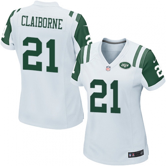 Women's Nike New York Jets #21 Morris Claiborne Game White NFL Jersey - Ujersey