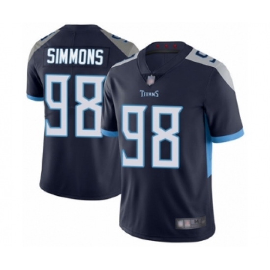 Men's Tennessee Titans #98 Jeffery Simmons Navy Blue Team Color Vapor Untouchable Limited Player Football Jersey - Ujersey