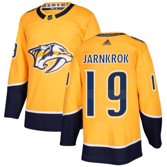Men's Adidas Nashville Predators #19 Calle Jarnkrok Authentic Gold Home NHL Jersey - Ujersey