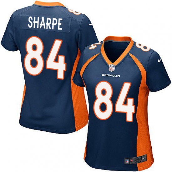 Women's Nike Denver Broncos #84 Shannon Sharpe Game Navy Blue Alternate NFL Jersey - Ujersey