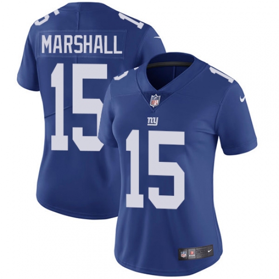 Women's Nike New York Giants #15 Brandon Marshall Royal Blue Team Color Vapor Untouchable Limited Player NFL Jersey - Ujersey