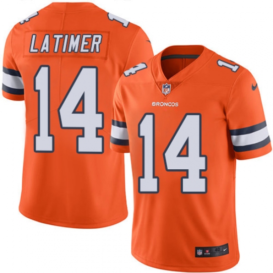 Men's Nike Denver Broncos #14 Cody Latimer Elite Orange Rush Vapor Untouchable NFL Jersey - Ujersey