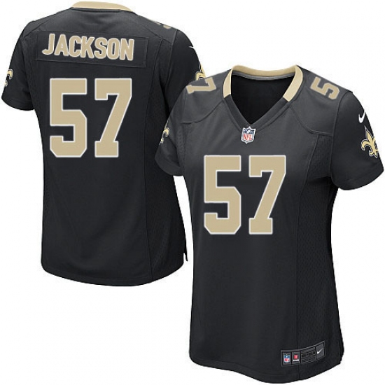 Women's Nike New Orleans Saints #57 Rickey Jackson Game Black Team Color NFL Jersey - Ujersey