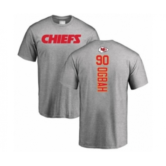 Football Kansas City Chiefs #90 Emmanuel Ogbah Ash Backer T-Shirt - Ujersey