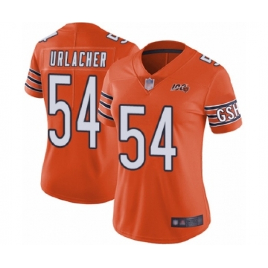 Women's Chicago Bears #54 Brian Urlacher Orange Alternate 100th Season Limited Football Jersey - Ujersey