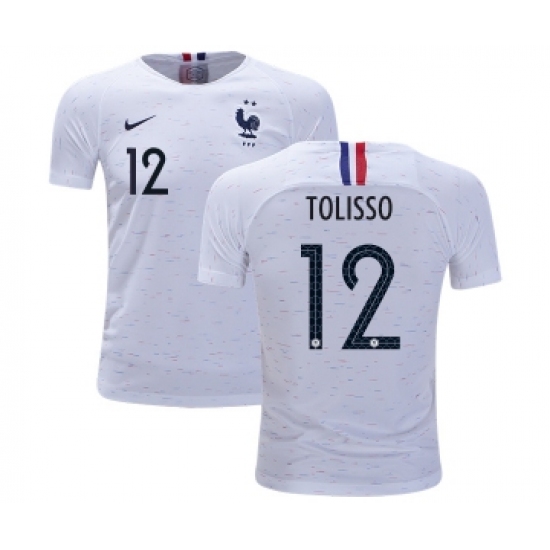 France #12 Tolisso Away Kid Soccer Country Jersey