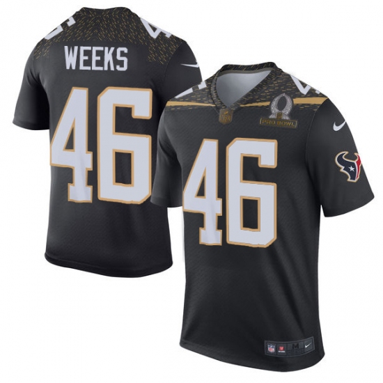 Men's Nike Houston Texans #46 Jon Weeks Elite Black Team Irvin 2016 Pro Bowl NFL Jersey - Ujersey