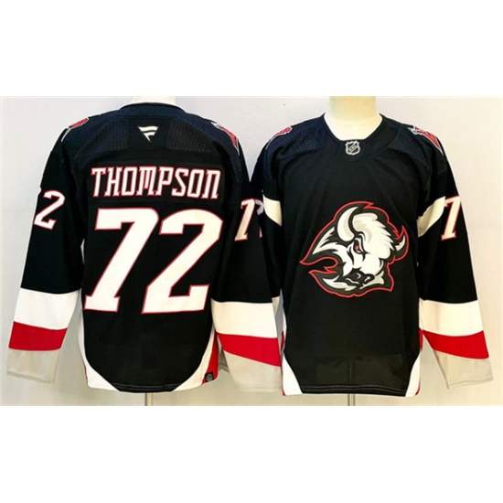 Men's Buffalo Sabres #72 Tage Thompson Black 2024-25 Alternate Stitched Hockey Jersey - Ujersey