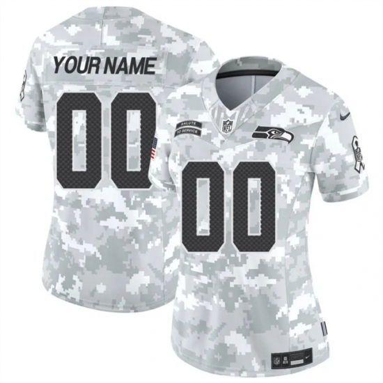 Women's Seattle Seahawks Active Player Custom 2024 F.U.S.E Arctic Camo Salute To Service Limited Stitched Football Jersey(Run Small) - Ujersey
