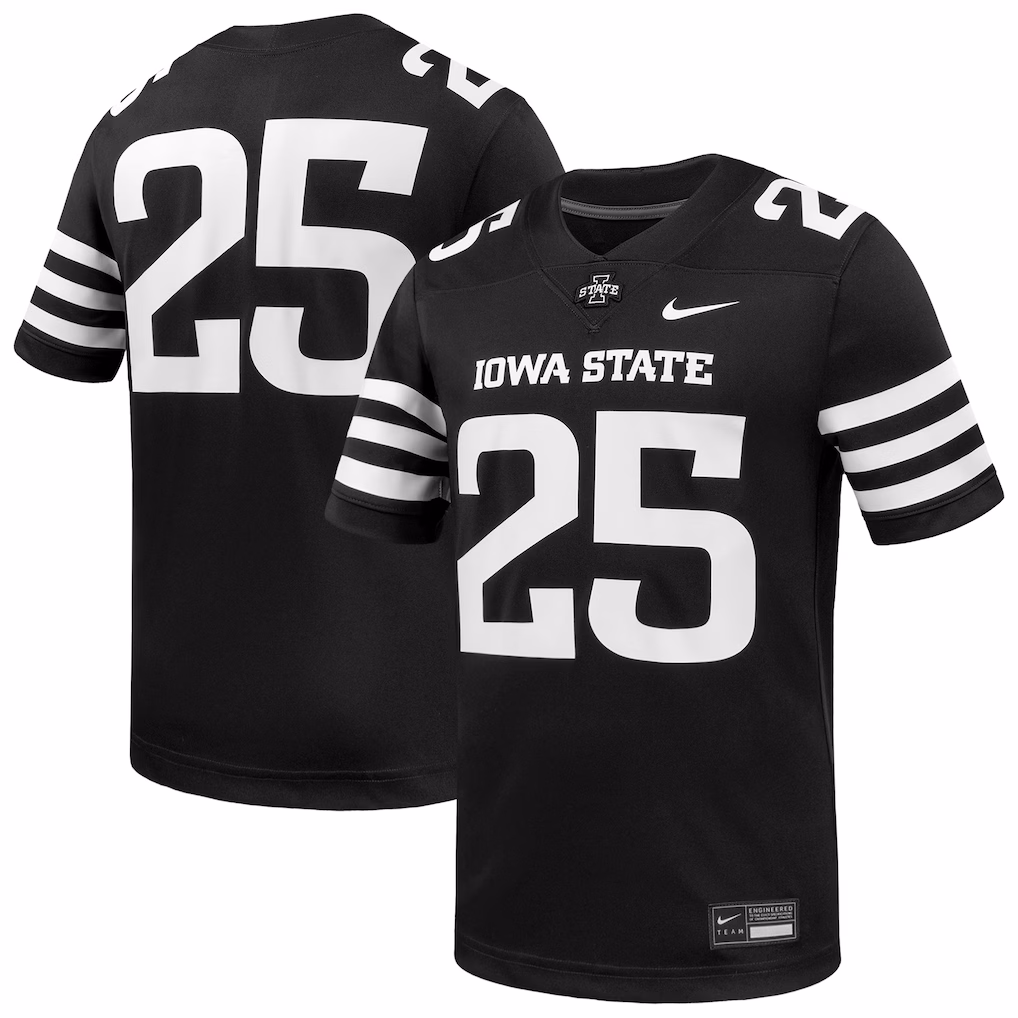 Men's Nike #1 Black Iowa State Cyclones Alternate Game Football Jersey