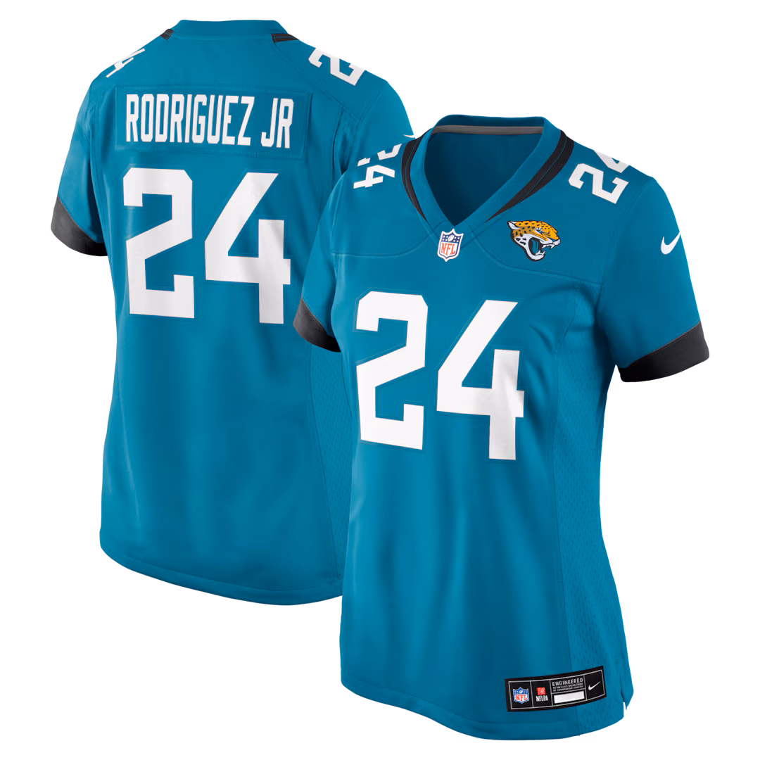 Women's Jacksonville Jaguars Chris Rodriguez Jr. Nike Teal Team Game Jersey - Ujersey