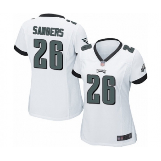Women's Philadelphia Eagles #26 Miles Sanders Game White Football Jersey - Ujersey