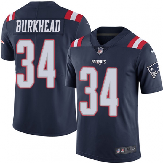 Youth Nike New England Patriots #34 Rex Burkhead Limited Navy Blue Rush Vapor Untouchable NFL Jersey - Ujersey