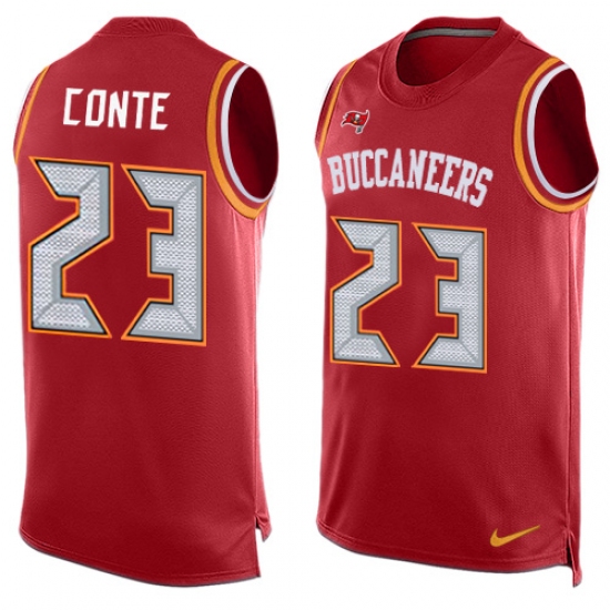 Men's Nike Tampa Bay Buccaneers #23 Chris Conte Limited Red Player Name & Number Tank Top NFL Jersey - Ujersey