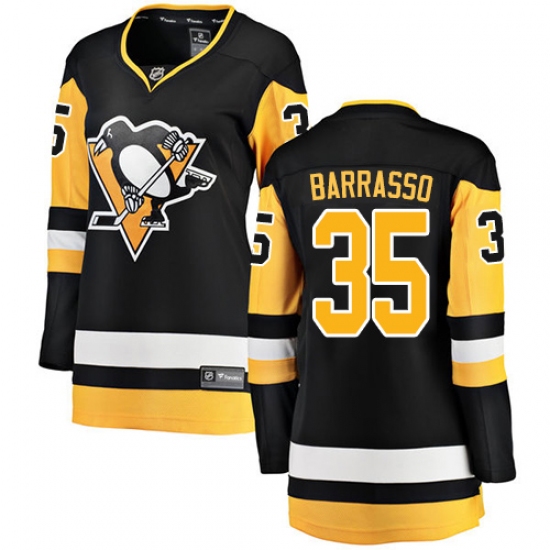 Women's Pittsburgh Penguins #35 Tom Barrasso Fanatics Branded Black Home Breakaway NHL Jersey - Ujersey