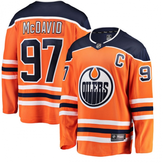 Youth Edmonton Oilers #97 Connor McDavid Fanatics Branded Orange Home Breakaway NHL Jersey - Ujersey