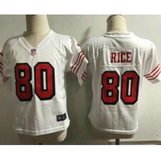 Toddler San Francisco 49ers #80 Jerry Rice White 2018 Color Rush Vapor Untouchable Limited Jersey - Ujersey