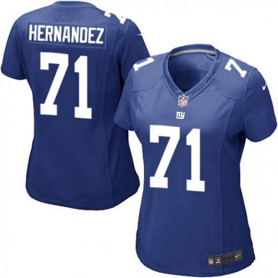 Women's Nike New York Giants #71 Will Hernandez Game Royal Blue Team Color NFL Jersey - Ujersey