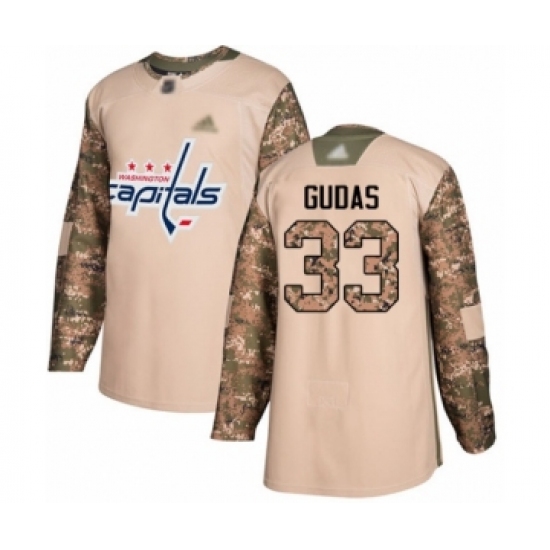 Men's Washington Capitals #33 Radko Gudas Authentic Camo Veterans Day Practice Hockey Jersey - Ujersey