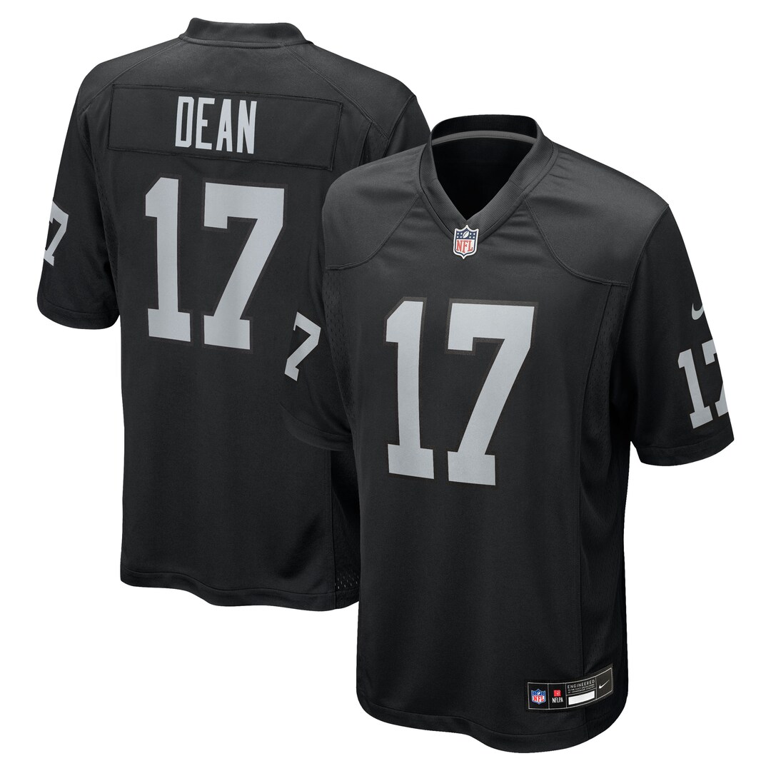 Men's Las Vegas Raiders Nakobe Dean Nike Black Team Game Jersey - Ujersey