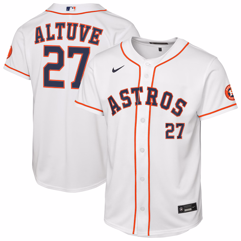 Youth Houston Astros Jose Altuve Nike White Home Stadium Jersey - Ujersey