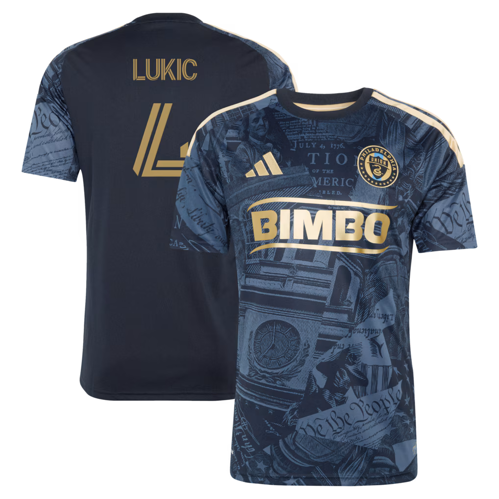 Men's Philadelphia Union Jovan Lukić adidas Navy 2026 1776 Kit Replica Jersey - ujerseystore