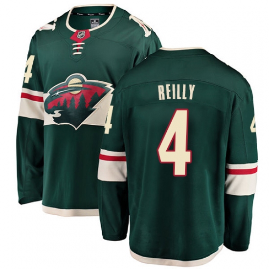 Men's Minnesota Wild #4 Mike Reilly Authentic Green Home Fanatics Branded Breakaway NHL Jersey - Ujersey