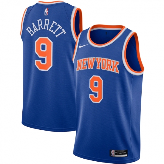 Men's New York Knicks #9 RJ Barrett Nike Blue 2020-21 Swingman Jersey - Ujersey