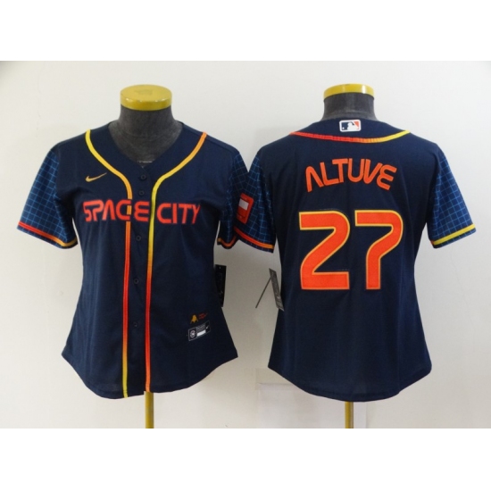 Women's Houston Astros #27 Jose Altuve Nike Navy 2022 City Connect Player Jersey - Ujersey