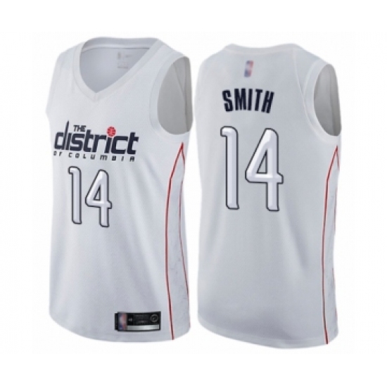 Men's Washington Wizards #14 Ish Smith Authentic White Basketball Jersey - City Edition - Ujersey