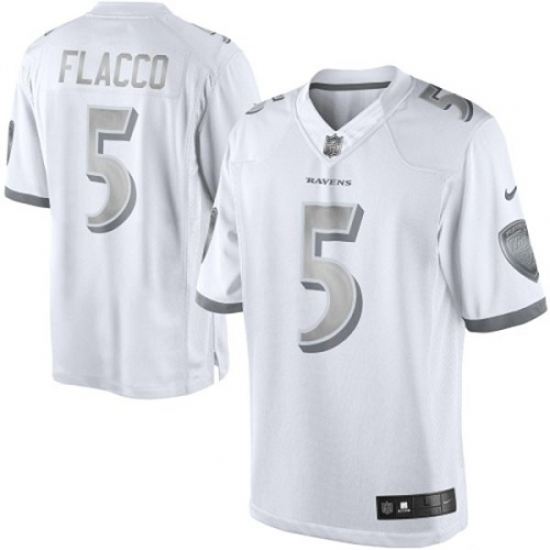 Women's Nike Baltimore Ravens #5 Joe Flacco Limited White Platinum NFL Jersey - Ujersey