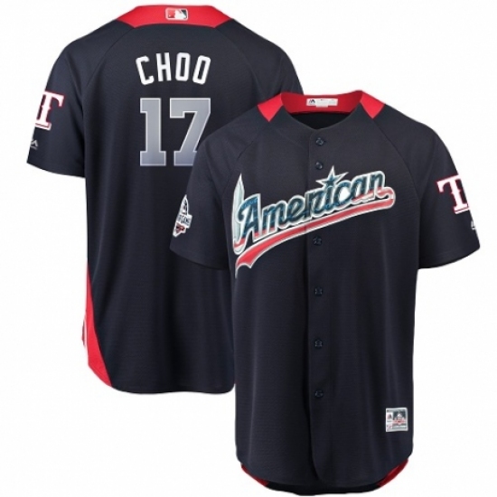 Men's Majestic Texas Rangers #17 Shin-Soo Choo Game Navy Blue American League 2018 MLB All-Star MLB Jersey - Ujersey