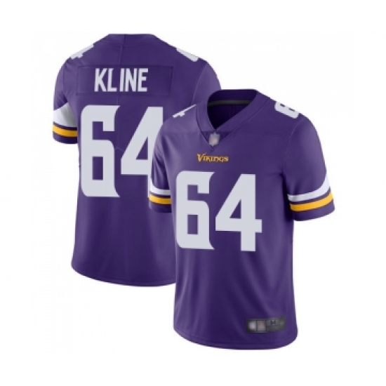 Men's Minnesota Vikings #64 Josh Kline Purple Team Color Vapor Untouchable Limited Player Football Jersey - Ujersey