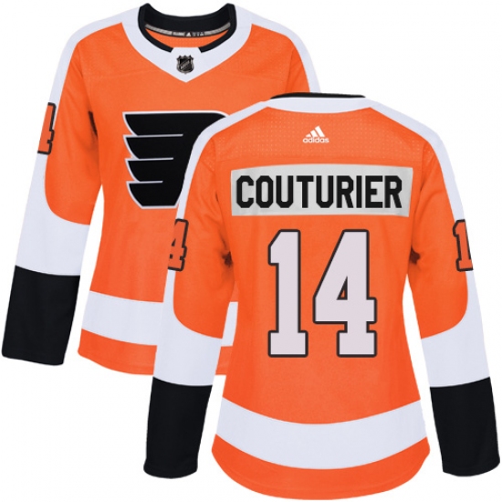 Women's Adidas Philadelphia Flyers #14 Sean Couturier Authentic Orange Home NHL Jersey - Ujersey