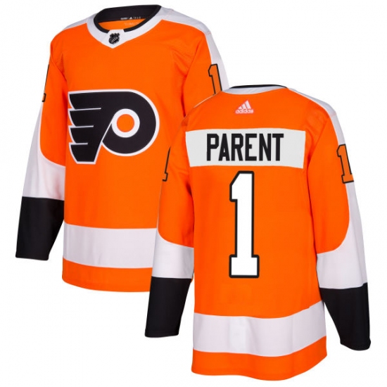 Men's Adidas Philadelphia Flyers #1 Bernie Parent Authentic Orange Home NHL Jersey - Ujersey