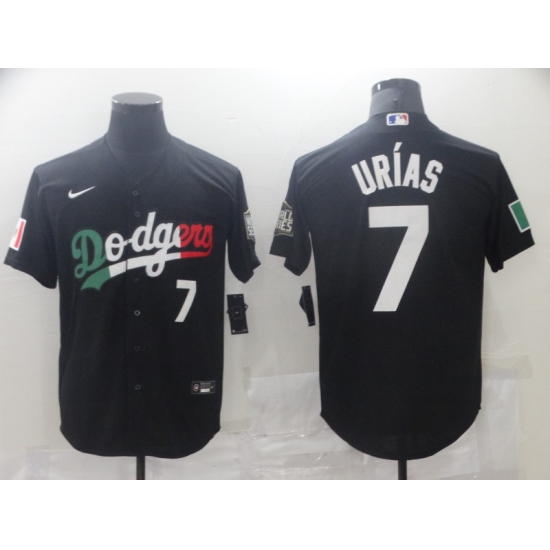 Men's Nike Los Angeles Dodgers #7 Julio Urias Black Authentic Jersey - ujerseystore