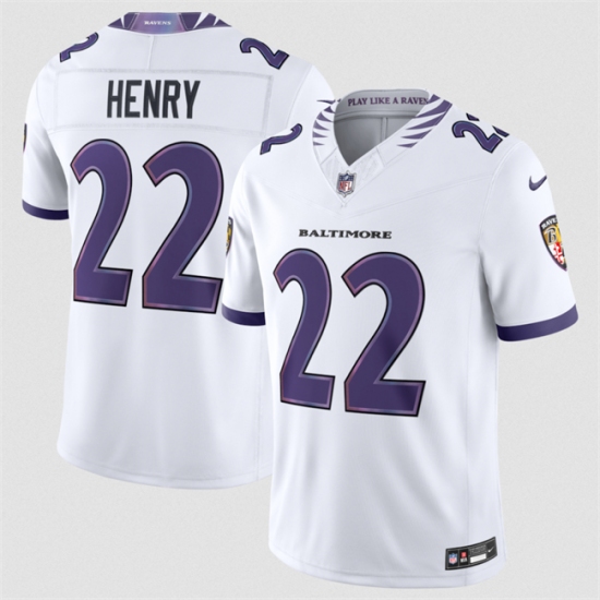Men's Baltimore Ravens #22 Derrick Henry White 2026 F.U.S.E. Vapor Stitched Limited Football Jersey - Ujersey