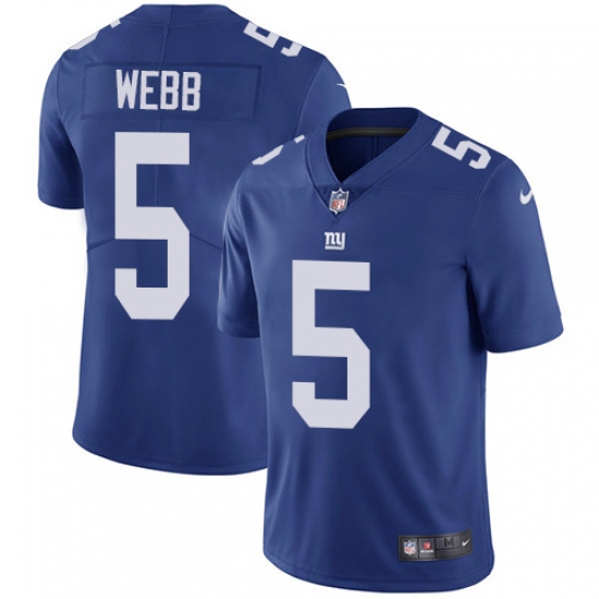 Youth Nike New York Giants #5 Davis Webb Royal Blue Team Color Vapor Untouchable Limited Player NFL Jersey - Ujersey